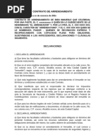 EJEMPLO DE CONTRATO DE ARRENDAMIENTO