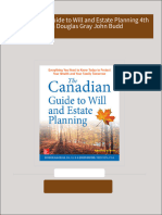 The Canadian Guide to Will and Estate Planning 4th Edition Douglas Gray John Budd All Chapters Instant Download