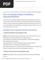 Class 9 Geography Chapter 6 Population Important Questions and Answers