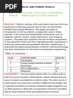 ELECTRICAL AND HYBRID VEHICLE 