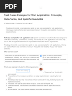 Test Cases Example for Web Application Concepts, Importance, and Specific Examp