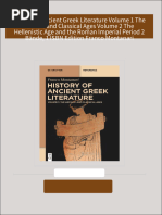 Instant Access to History of Ancient Greek Literature Volume 1 The Archaic and Classical Ages Volume 2 The Hellenistic Age and the Roman Imperial Period 2 Bände, 1 ISBN Edition Franco Montanari ebook Full Chapters