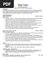 Mohit Vaidya's Resume