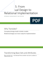 Chapter 5- From Conceptual Design to Relational Implementation