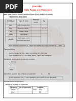 Chapter 6 (Data Types and Operator)