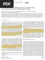 beniac 1999 Marburg’s Variant of Multiple Sclerosis Correlates with a Less Compact Structure of Myelin Basic Protein