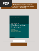 Download Complete A Course in Mathematical Analysis Volume I Foundations and Elementary Real Analysis 1st Edition D J H Garling PDF for All Chapters