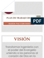 Plan de Trabajo 2012 de La Iglesia Cristiana "Paz Con Dios"