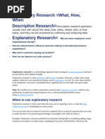 Exploratory Research-Descriptive -Explanatory