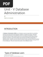 Unit - V Database Administration