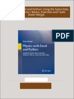 Instant Download Physics with Excel and Python: Using the Same Data Structure Volume I: Basics, Exercises and Tasks Dieter Mergel PDF All Chapters