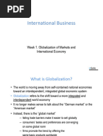 Weeks 1 and 2. Globalization of markets