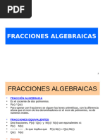 FRACCIONES ALGEBRAICAS OPERACIONES 