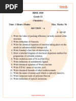 RBSE Class 12 Chemistry Question Paper 2020