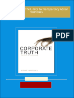 Corporate Truth The Limits To Transparency Adrian Henriques 2024 Scribd Download