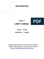 Modul Matematika Kelas Xi Limit Fungsi