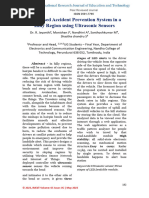 IoT Based Accident Prevention System in a Hilly Region using Ultrasonic Sensors