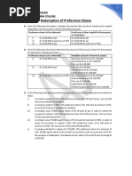 Redemption of Preference Shares questions