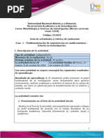 Guía de actividades y rúbrica de evaluación Fase 1 - Problematización de experiencias