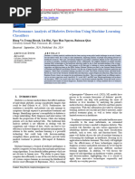 Performance Analysis of Diabetes Detection Using Machine Learning Classifiers