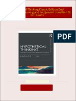 Hypothetical Thinking Classic Edition Dual Processes in Reasoning and Judgement Jonathan St B.T. Evans all chapter instant download