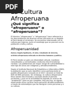 La Cultura Afroperuana