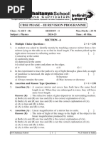 Cbse x Cbse Physics Phase-III Session - 1 (Set - b)