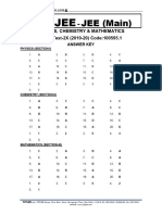 Fiitjee Jee Main Mock Test Answers