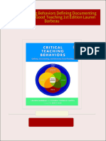 10281Complete Download Critical Teaching Behaviors Defining Documenting and Discussing Good Teaching 1st Edition Lauren Barbeau PDF All Chapters