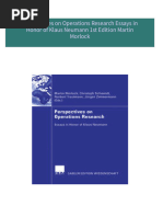 Get Perspectives on Operations Research Essays in Honor of Klaus Neumann 1st Edition Martin Morlock free all chapters