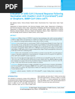 Evaluation of SARS-CoV-2 Humoral Response Following Vaccination with ChAdOx1 nCoV-19 (Covishield™) and/ or Sinopharm, BBIBP-CorV (Vero cell™) 