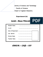 Experiment 6 Acid Base Titration