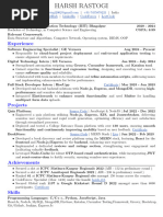 Harsh Rastogi Resume