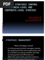 Linking Strategic Control To Business-Level and Corporate-Level Strategy Presentation