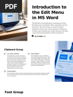 Edit Menu in MS Word