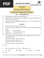 Answer key & Solution Explanation, JEE Main Test Series, 18 Feb 2024