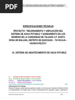 1.-Sistema de Abastecimiento de Agua Potable - Talhuis