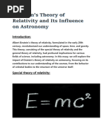 Einstein theory essay