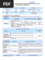 SESIÓN 4 - REFLEXIONAMOS SOBRE LA SALUD SEXUAL ADOLESCENTE PARA UN CRECIMIENTO SALUDABLE - DPCC 5TO