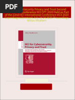 HCI for Cybersecurity Privacy and Trust Second International Conference HCI CPT 2020 Held as Part of the 22nd HCI International Conference HCII 2020 Copenhagen Denmark July 19 24 2020 Proceedings Abbas Moallem 2024 Scribd Download