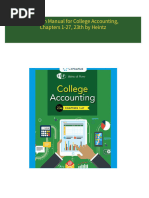 Instant download Solution Manual for College Accounting, Chapters 1-27, 23th by Heintz pdf all chapter