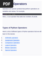 Python opeartors 2