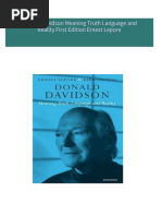 Donald Davidson Meaning Truth Language and Reality First Edition Ernest Lepore download pdf