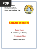 lectures questions in metal forming