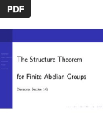 The Structure Theorem For Finite Abelian Groups: (Saracino, Section 14)