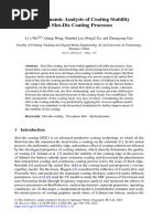 Hydrodynamic Analysis of Coating Stability in Slot-Die Coating Processes