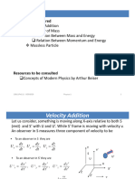 L19 Velocity addition and Mass energy relation