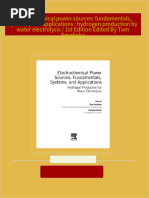 Full download Electrochemical power sources: fundamentals, systems, and applications : hydrogen production by water electrolysis / 1st Edition Edited By Tom Smolinka pdf docx