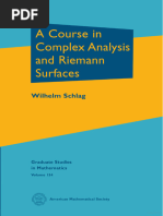 A Course in Complex Analysis and Riemann Surfaces - Wilhelm Schlag