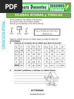 Silabas Atonas y Tonicas Para Segundo de Primaria (1)